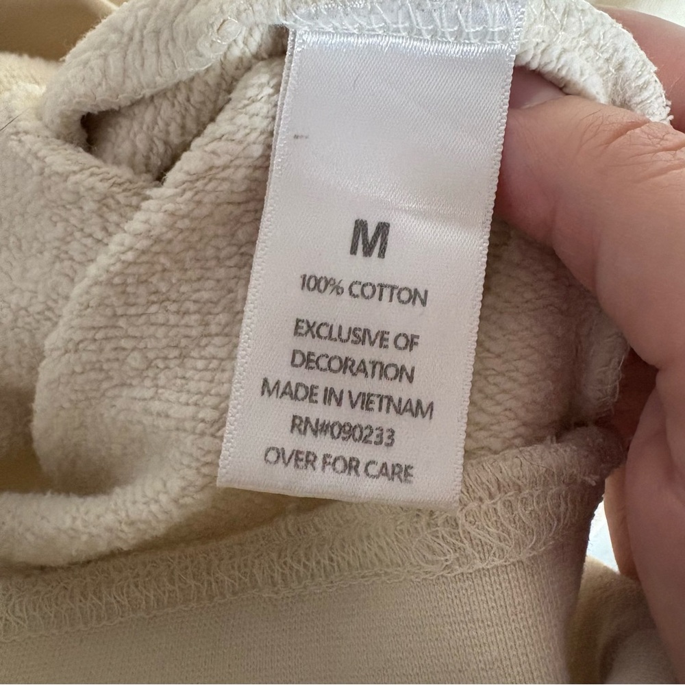 Fear of God Essentials Hoodie oat off white cream mens size medium cotton - Picture 6 of 6